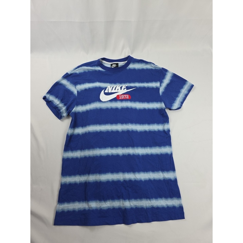 Nike‎ Tee Men's Tie Dye Stripes Graphic T-Shirt Blue White Size Large Extra Long